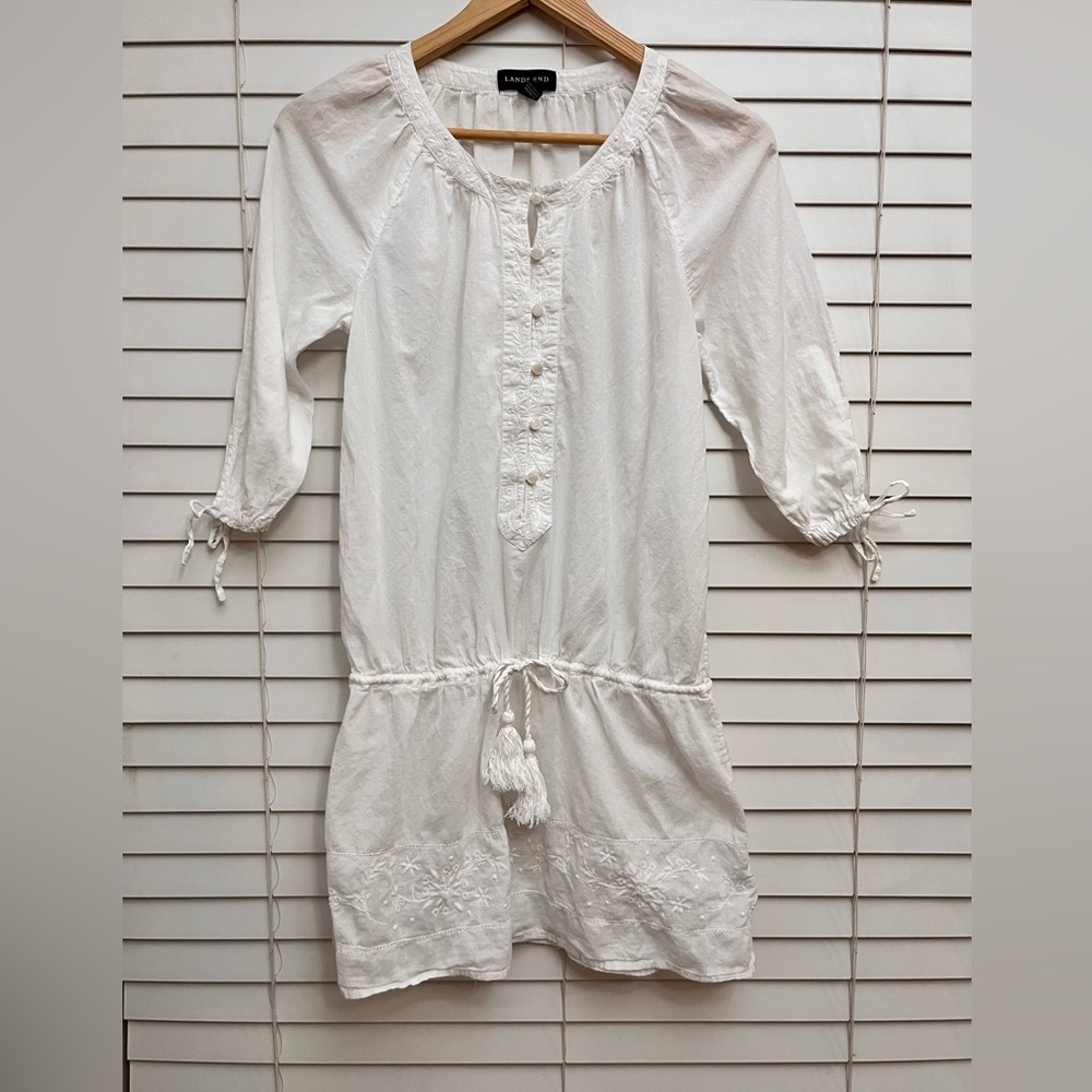 Land’s End Sheer White Gauze Beach coverup, Size XS (2-4)